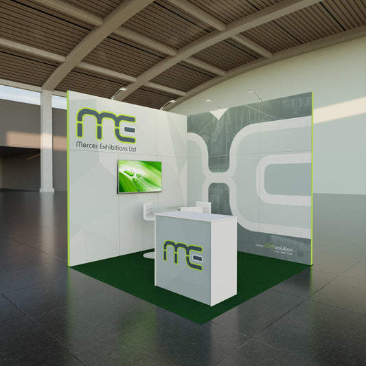Three Meter x Three Meter "L" Shape Exhibition Stand, Two Open Sides