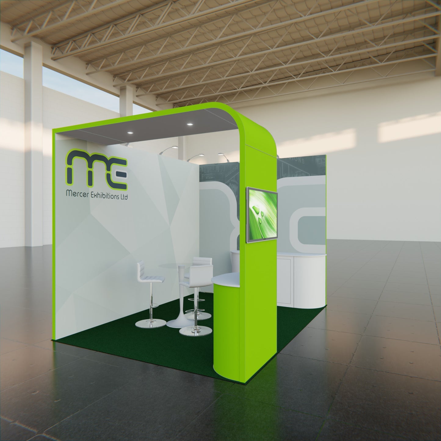 Three Meter x Four Meter L Shape Exhibition Stand, Two Open Sides