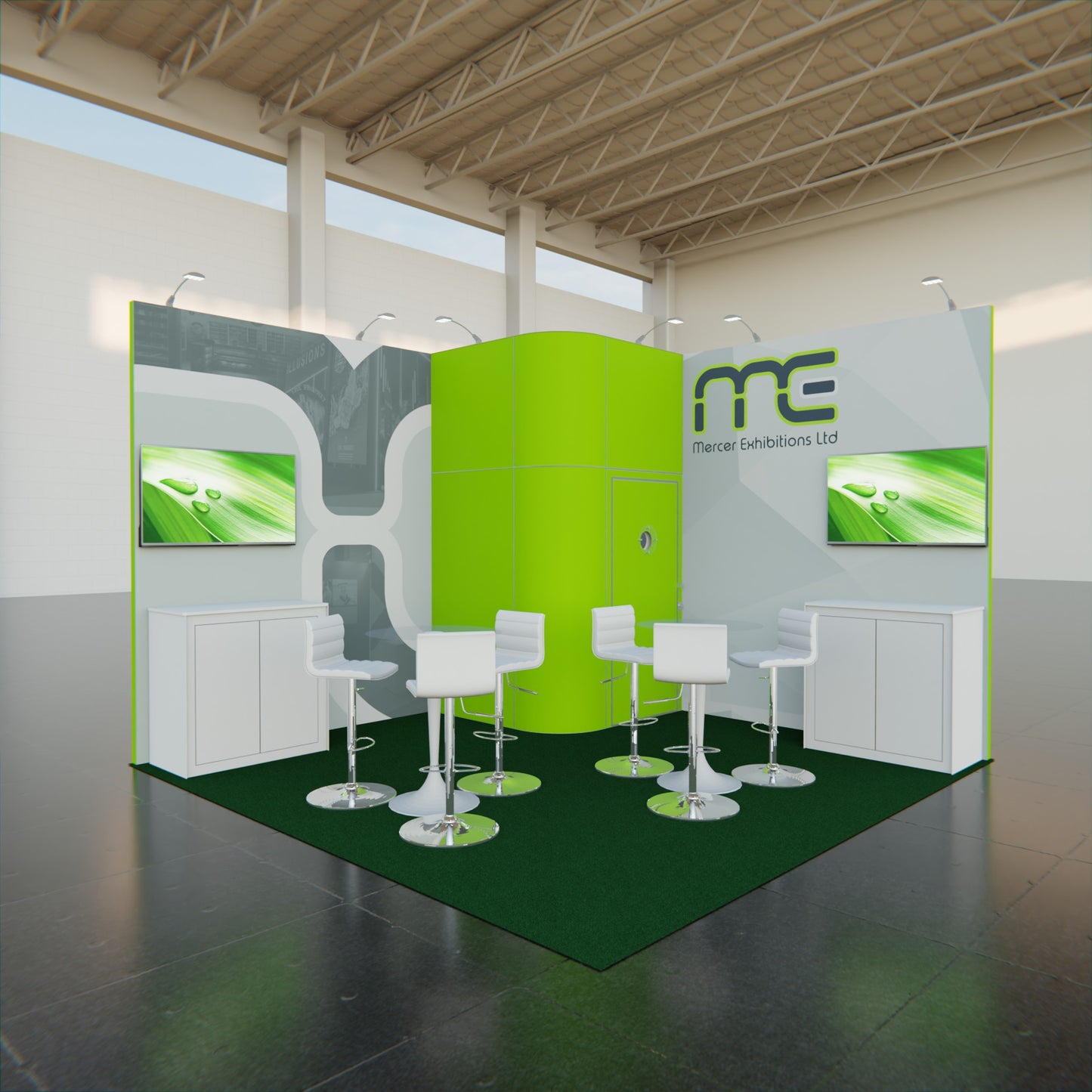 Five Meter x Five Meter "L" Shape Exhibition Stand, Two Open Sides
