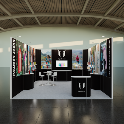 Five Meter x Five Meter "U" Shape Exhibition Stand, One Open Side