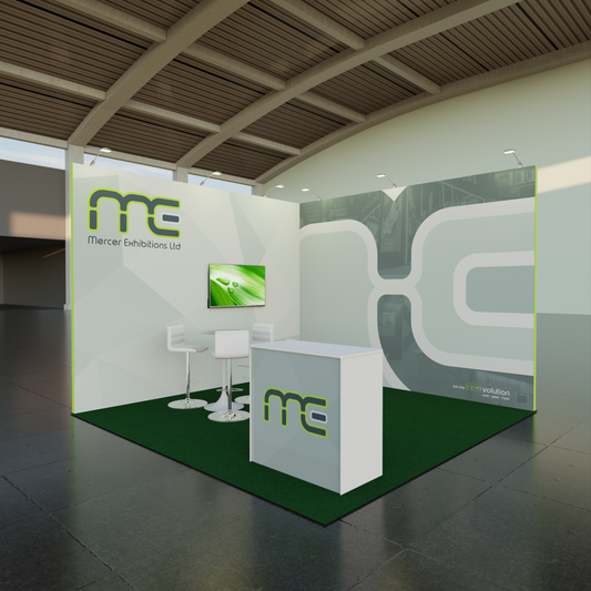 Four Meter x Four Meter "L" Shape Exhibition Stand, Two Open Sides