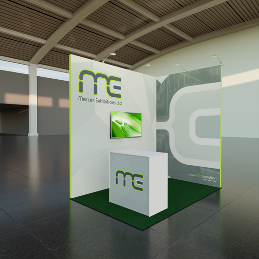 Three Meter x Two Meter "L" Shape Exhibition Stand, Two Open Sides